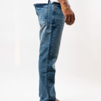 a person wearing blue jeans