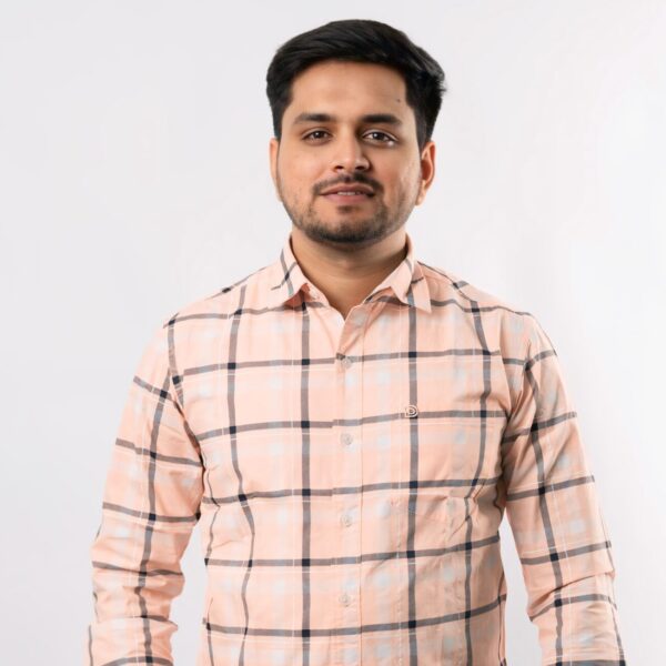 Full Sleeve Light Orange Check's Shirt