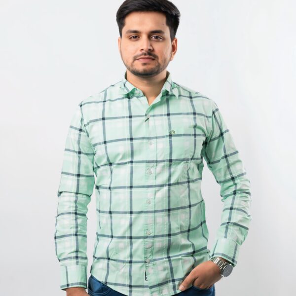 Full Sleeve Light Green Check's Shirt