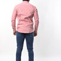 Men Full Sleeve Plain Pink Shirt - Image 3