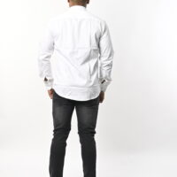 Men Full Sleeve Plain white Shirt - Image 3