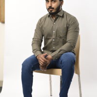 Men Full Sleeve Dark Gray Shirt - Image 2