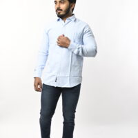 Men Full Sleeve Light Blue Shirt - Image 5