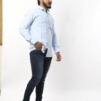 Men Full Sleeve Light Blue Shirt - Image 3