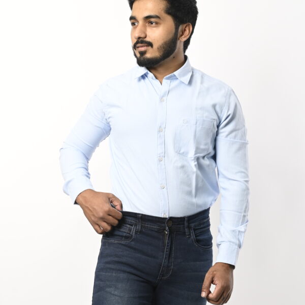 Men Full Sleeve Light Blue Shirt