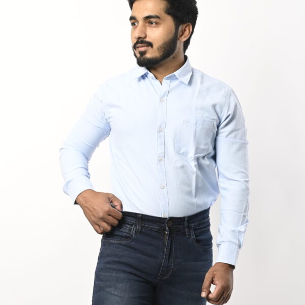 Men Full Sleeve Light Blue Shirt