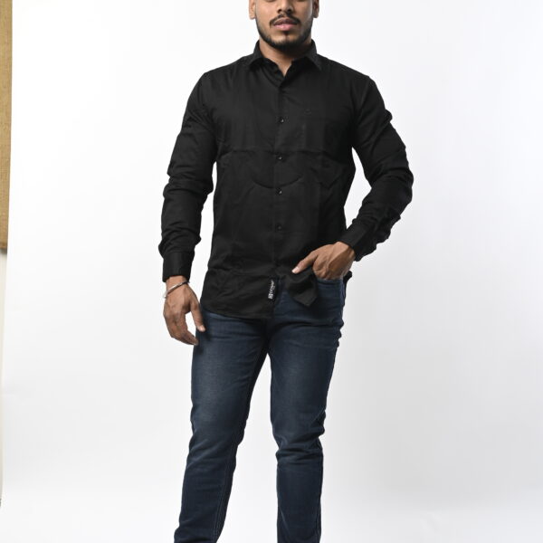 Men Full Sleeve Black Shirt