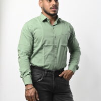 Men Full Sleeve Green Shirt - Image 5