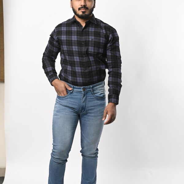 Full Sleeve Blue Black Check's Shirt