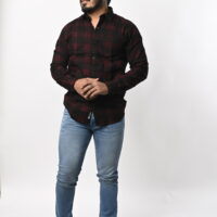 Full Sleeve Brown Black Check's Shirt - Image 4