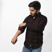 Full Sleeve Brown Black Check's Shirt - Image 2