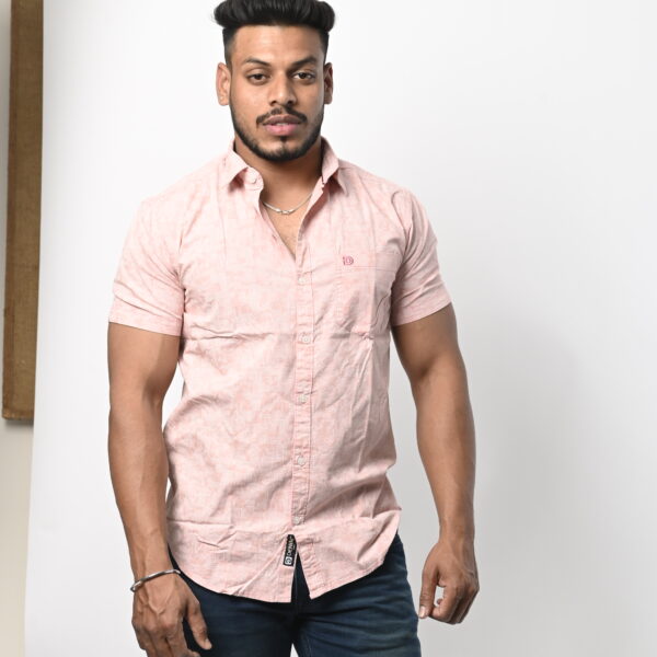 Short Sleeve Pink Printed Shirt
