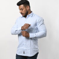 Full Sleeve Light Blue Lining Shirt - Image 4