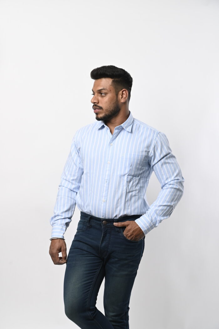 Full Sleeve Light Blue Lining Shirt