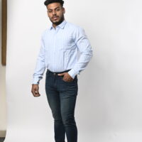 Full Sleeve Light Blue Lining Shirt - Image 2