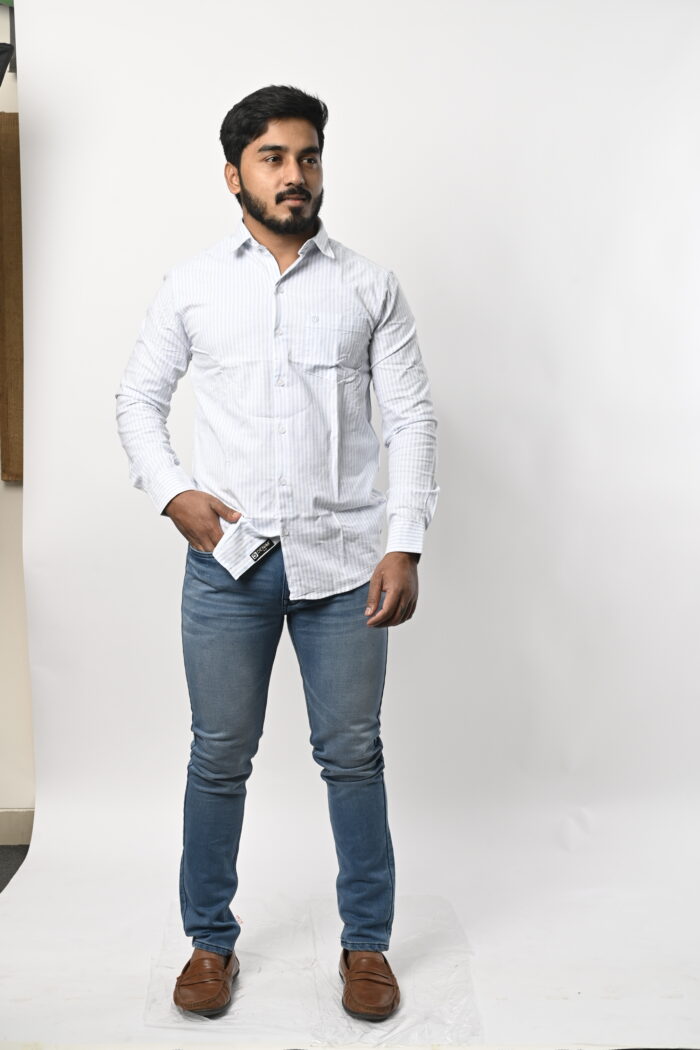 Full Sleeve Light Blue Lining Shirt